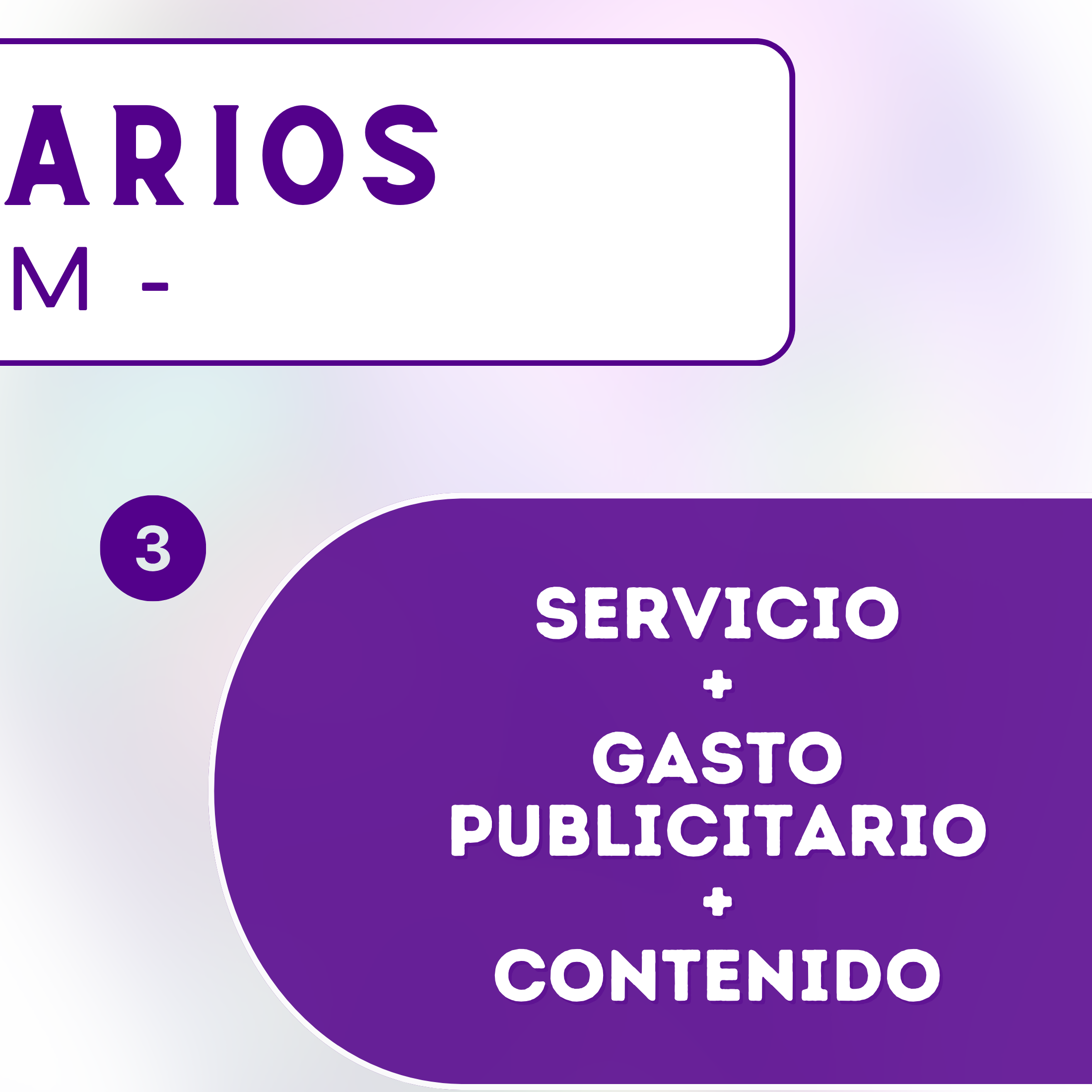 SERVICIO + GASTO PUBLICITARIO + CONTENIDO